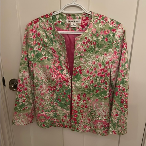 RAFAEL Pink and Green Floral Suit Jacket Vibrant Design, size 10 - Picture 1 of 8